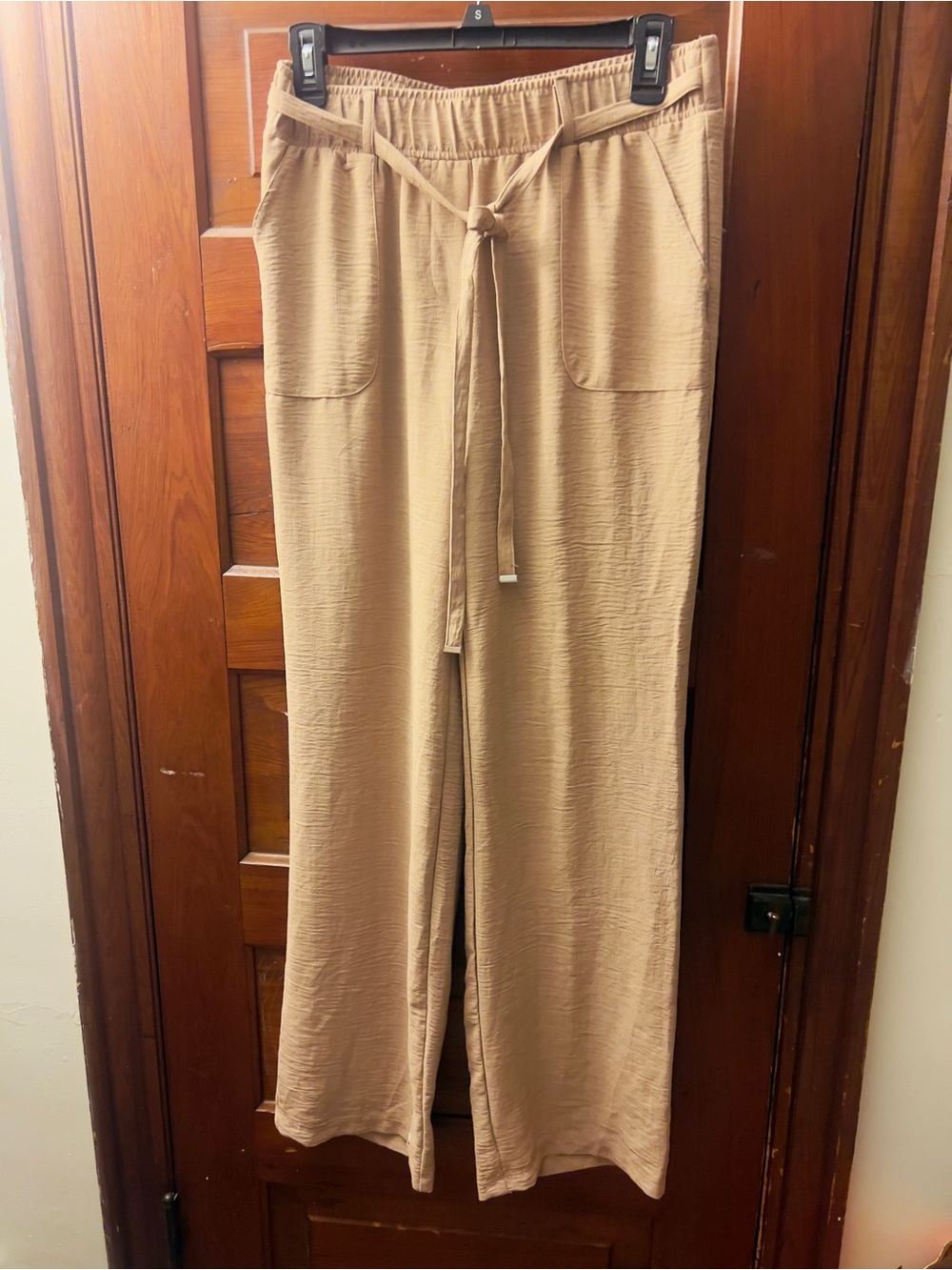 Relaxed Drawstring Pants in Beige - Picture 1 of 5